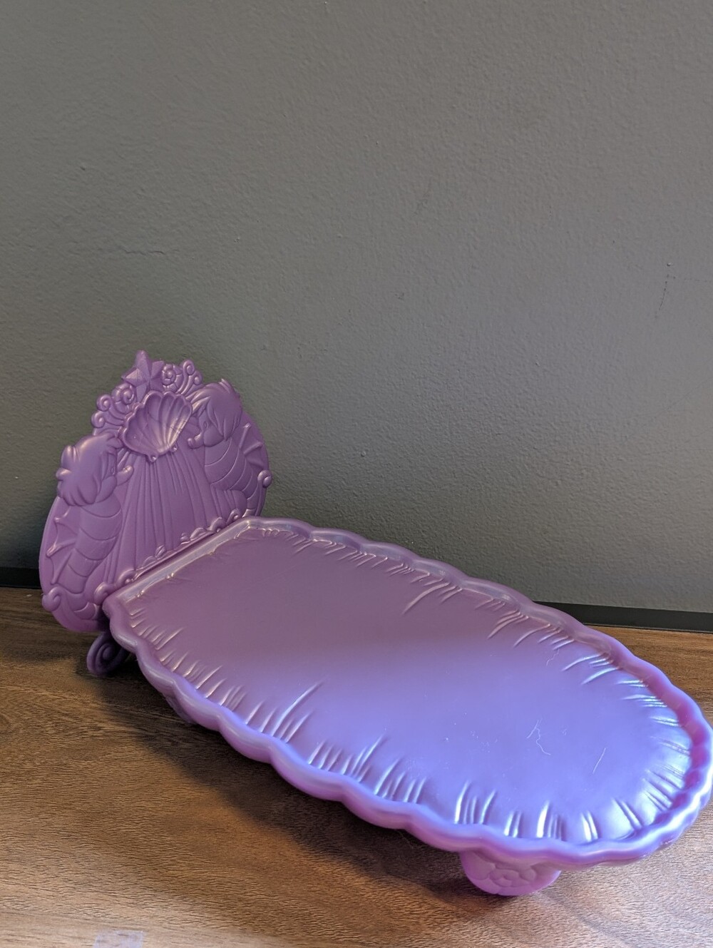 Vintage 1997 Mattel Disney Little Mermaid Ariel Purple Shell Bed Bedroom Playset